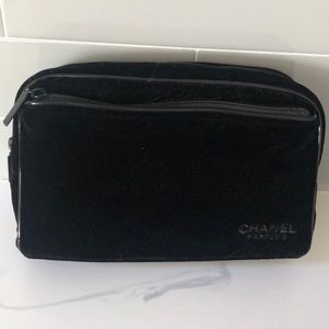 Chanel Black Velvet Makeup Bag